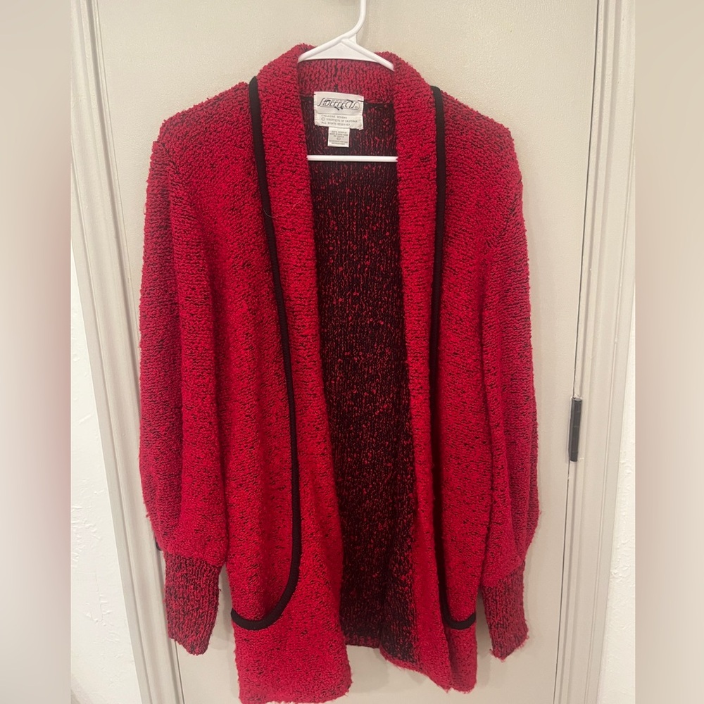 Vintage red and black sweater jacket